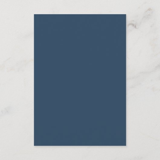 Navy Blue Minimalist Gepersonaliseerde bruiloft RS Informatiekaartje (Achterkant)