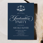 Navy Blue Minimalist Lawyer Scale Afstuderen Kaart