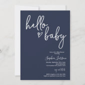 Navy Blue Minimalist Modern Boho Baby shower Kaart (Voorkant)
