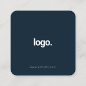 Navy Blue Minimalist Modern Influencer Scannable Vierkante Visitekaartje (Voorkant)