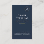 Navy Blue Minimalist Modern Professional Visitekaartje (Voorkant)