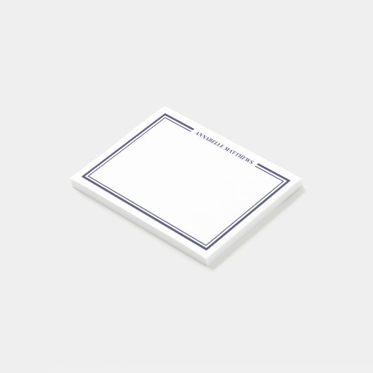 Navy Blue Minimalist Monogram Post-it® Notes (Schuin)