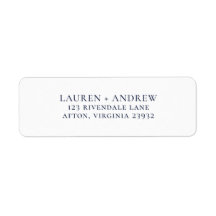 Navy Blue Minimalist Return Address Label