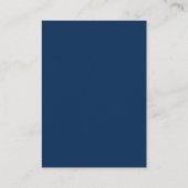 Navy Blue Minimalist Script Black QR Code RSVP Informatiekaartje (Achterkant)