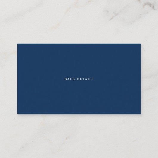 Navy Blue Minimalist Script Douche Recept Aanvraag Informatiekaartje (Achterkant)