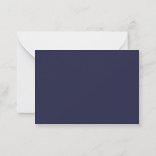 Navy Blue Minimalist Script Naam Monogram Notitiekaartje (Achterkant)