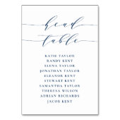 Navy Blue Minimalist Script Zitting Wedding Kaart (Voorkant)