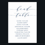 Navy Blue Minimalist Script Zitting Wedding Kaart<br><div class="desc">plan voor het aanbrengen van het tabelnummer. Het kenmerkt een blauw blauw whimysisch manuscript en klassieke typografie. Personaliseer u door uw eigen gegevens toe te voegen. Dit minimalistische plan voor tafelzitplaatsen is perfect voor bruiloften,  baby showers,  vrijgezellenfeesten,  verjaardagen en nog veel meer.</div>