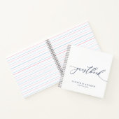 Navy Blue Minimalist Wedding Guestbook Notitieboek (Binnen)