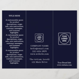 Navy Blue Minimalistisch | Professioneel Trifold D