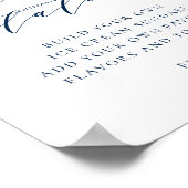 Navy Blue-minimalistisch Script Weduwijverijbalk Poster (Hoek)