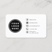 Navy Blue Minimalistische Foto QR Code Sociale Med Visitekaartje (Achterkant)