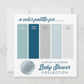 Navy Blue & Mint Baby shower Kleur Palet Kaart (Voorkant)