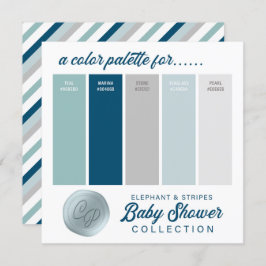 Navy Blue & Mint Baby shower Kleur Palet Kaart