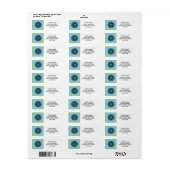Navy Blue, Mint Green Chevron Pattern | Uw Monog Etiket (Full Sheet)
