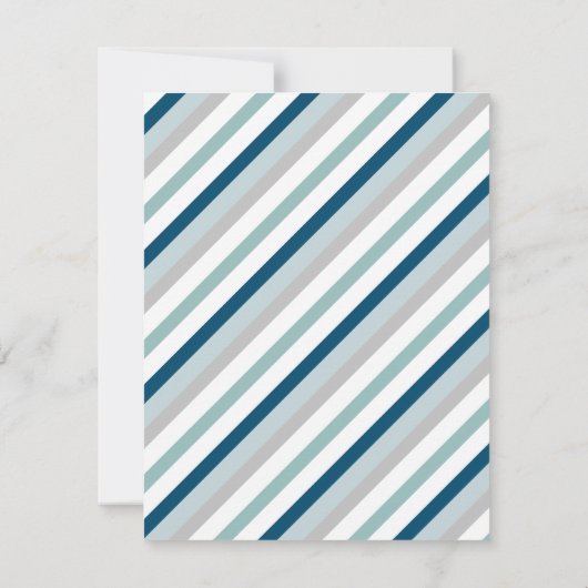 Navy Blue & Mint Schattigee olifant thema Baby sho Kaart (Achterkant)