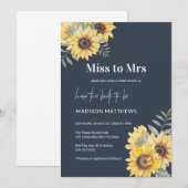 Navy Blue Miss tegen Mrs Sunflower Vrijgezellenfee Kaart (Voorkant / Achterkant)