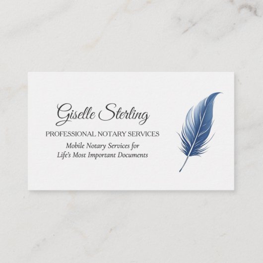 Navy Blue Mobile Notaris Openbare Moderne Foto Visitekaartje (Achterkant)