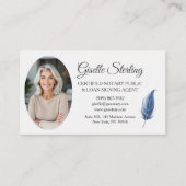 Navy Blue Mobile Notaris Openbare Moderne Foto Visitekaartje (Voorkant)