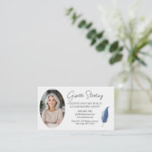 Navy Blue Mobile Notary QR Code Modern Photo  Visitekaartje (Staand voorkant)