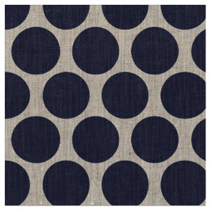 Navy Blue Mod Stippen Stof