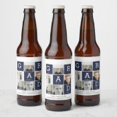 Navy blue modern afstuderen voor fotocollage bier etiket (Flessen)