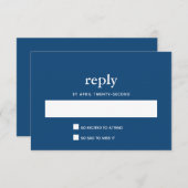 Navy Blue Modern Bar Mitzvah II Briefkaart Antwoor (Voorkant / Achterkant)