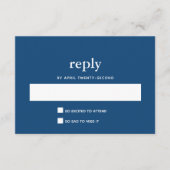 Navy Blue Modern Bar Mitzvah II Briefkaart Antwoor (Voorkant)