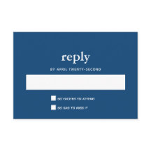 Navy Blue Modern Bar Mitzvah II Briefkaart Antwoor