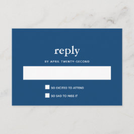 Navy Blue Modern Bar Mitzvah II Briefkaart Antwoor