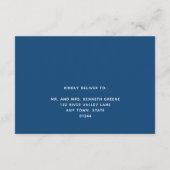 Navy Blue Modern Bar Mitzvah II Briefkaart Antwoor (Achterkant)