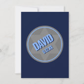 Navy Blue Modern Bar Mitzvah Save the Date Kaart (Achterkant)