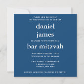 Navy Blue Modern Bar Mitzvah Square Invitation Kaart (Voorkant)