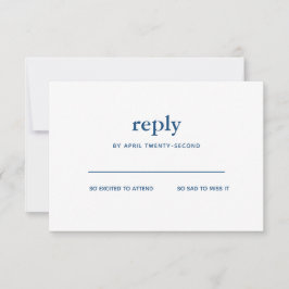 Navy Blue Modern Bar Mitzvah White Reply Kaart