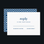 Navy Blue Modern Bar Mitzvah White Reply Kaart<br><div class="desc">Deze trendy tussenvoegsel kaart kenmerkt het vette letters op de voorzijde en een modern patroon op de rug. Voeg jouw tekst toe gebruikend de vorm van de sjabloon. Verander de doopvont,  de lay-out en de kleuren gebruikend de Customize eigenschap.</div>