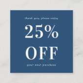 Navy Blue Modern Bold Typography Small Business Kortingskaartje (Voorkant)