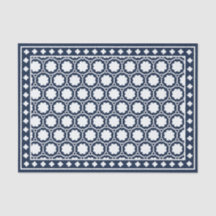 Navy Blue Modern Bone Inlay Decoupage Paper