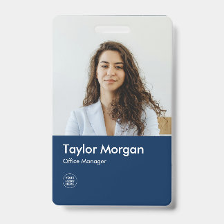 Navy Blue Modern Business ID-Kaart | medewerkerspa Badge