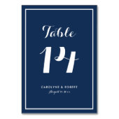 Navy Blue Modern Calligraphy Wedding Kaart (Voorkant)
