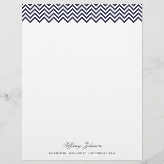 Navy Blue Modern Chevron Border (Voorkant)