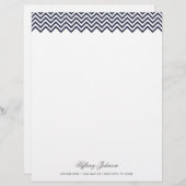 Navy Blue Modern Chevron Border (Voorkant / Achterkant)