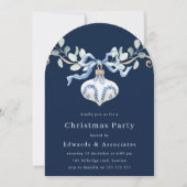 Navy Blue Modern Christmas Party Kaart (Voorkant)