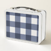 Navy Blue Modern Cotvoordcore Gingham Check Pset (Achterkant)