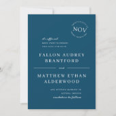 Navy Blue Modern Date Seal Sla de datum op Save The Date (Voorkant)