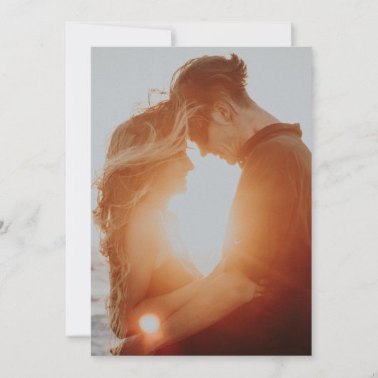 Navy Blue Modern Date Seal Sla de datum op Save The Date (Achterkant)