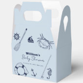 Navy Blue Modern Elegant Gevist Boy Baby shower Bedankdoosjes (Open)