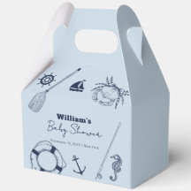 Navy Blue Modern Elegant Gevist Boy Baby shower