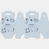 Navy Blue Modern Elegant Gevist Boy Baby shower Bedankdoosjes (Ongevouwen)