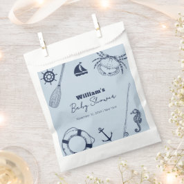 Navy Blue Modern Elegant Gevist Boy Baby shower Bedankzakje