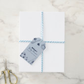 Navy Blue Modern Elegant Gevist Boy Baby shower Cadeaulabel (Met Touw)